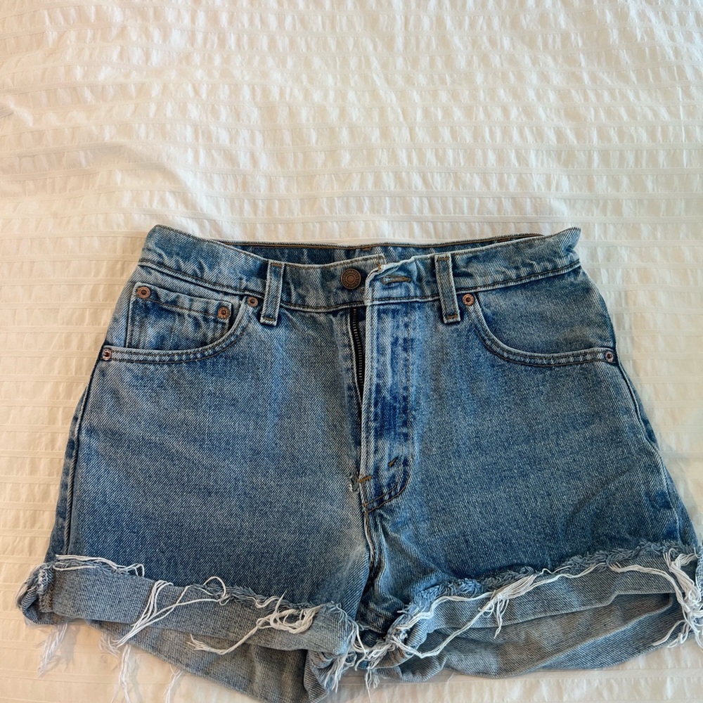 Levi's Authentic Vintage Blue Jean Shorts High-Waisted Distressed